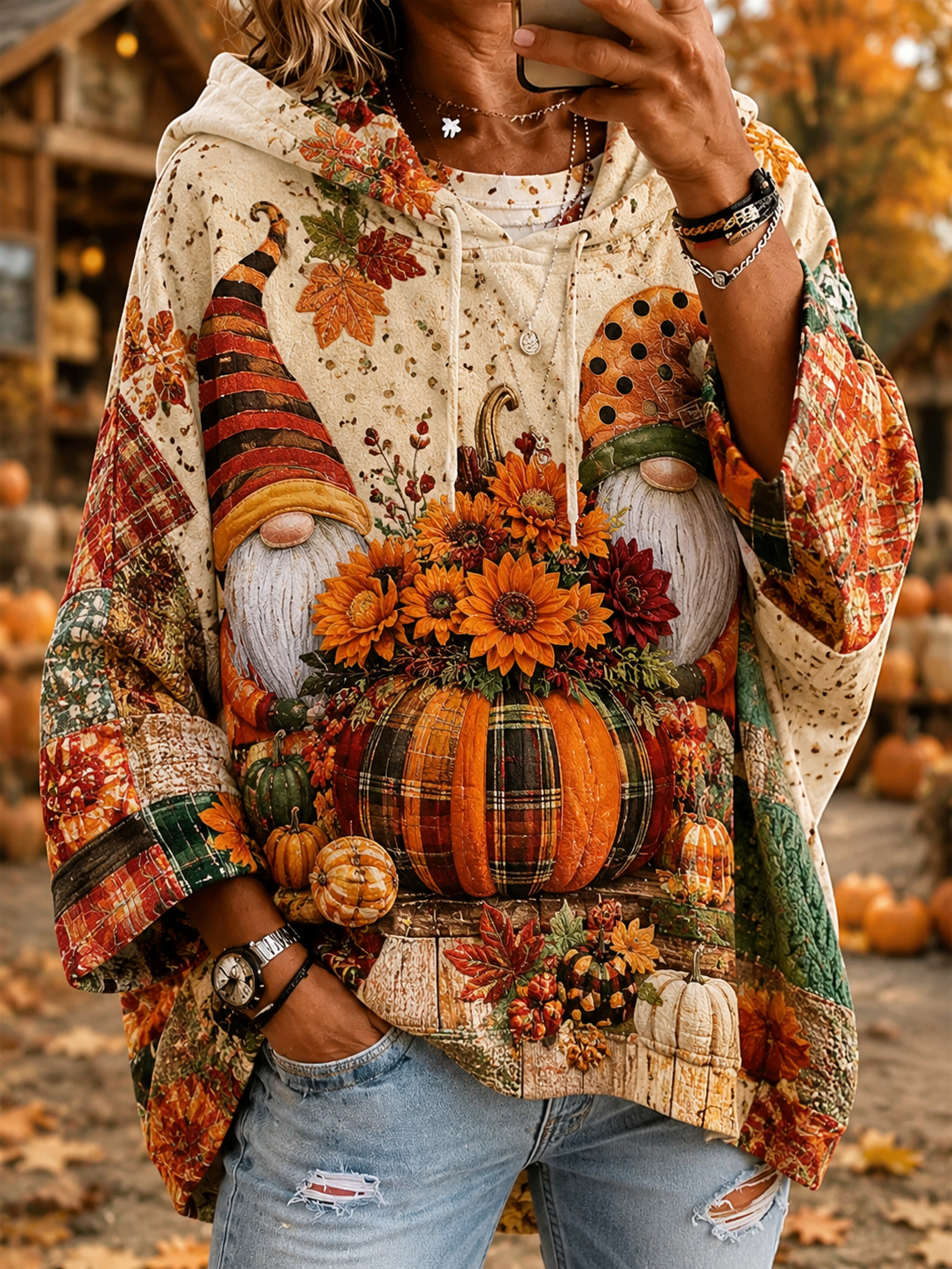 Women’S Autumn Short-Sleeve Hoodie