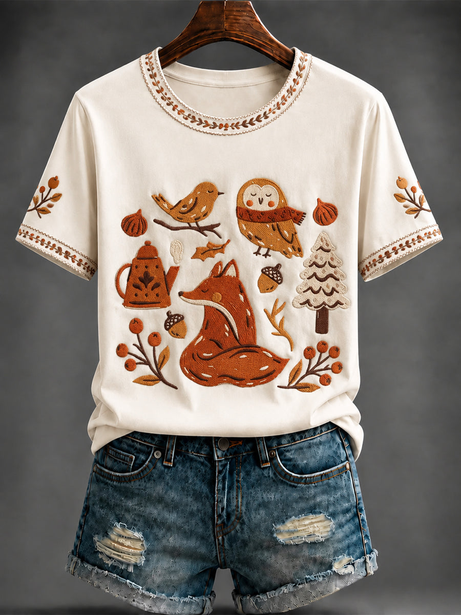 Women's Autumn pumpkin Printed T-shirt