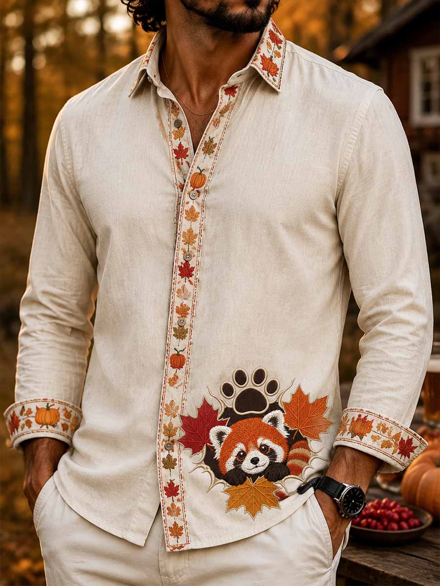 Men's Fashion Autumn Patterned Print Shirt