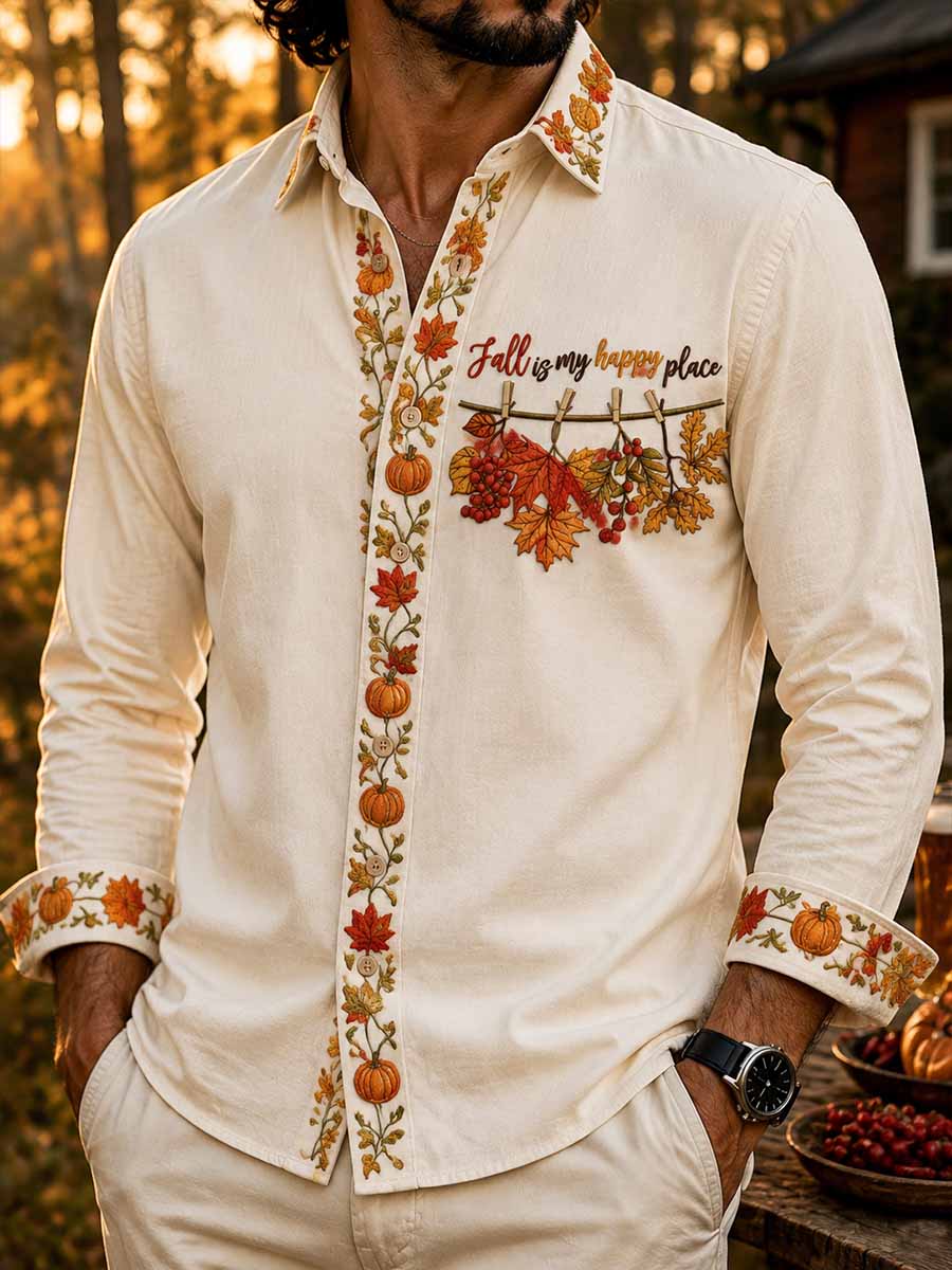 Men's Fashion Autumn Patterned Print Shirt