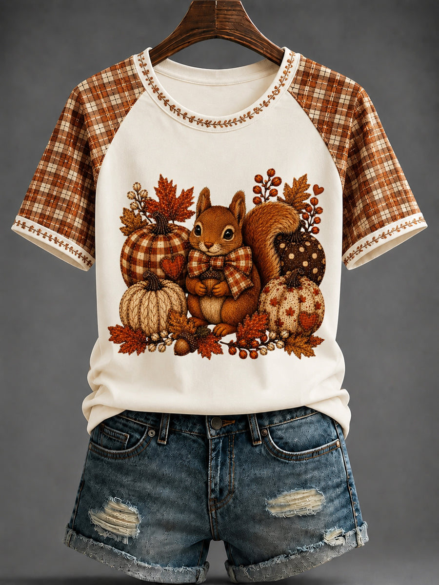 Women's Autumn pumpkin Printed T-shirt