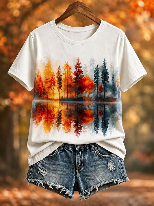 Women's Autumn Forest Short-sleeved T-shirt
