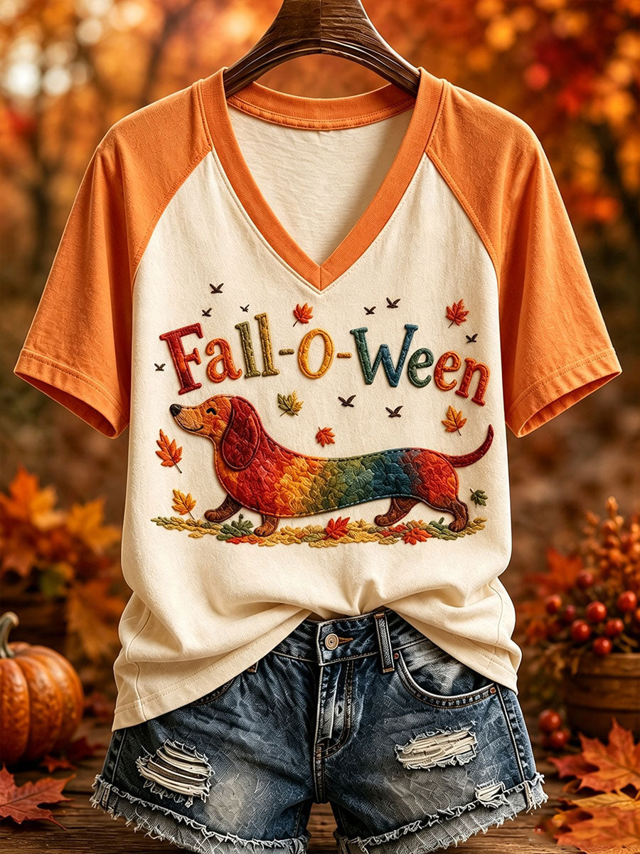 Women's Fall-O-Ween V-neck T-shirt
