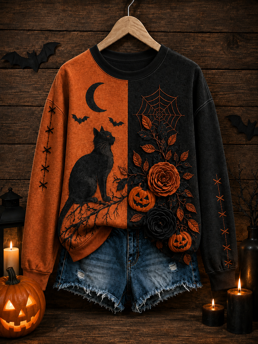Women's Halloween print Regular Sweatshirt