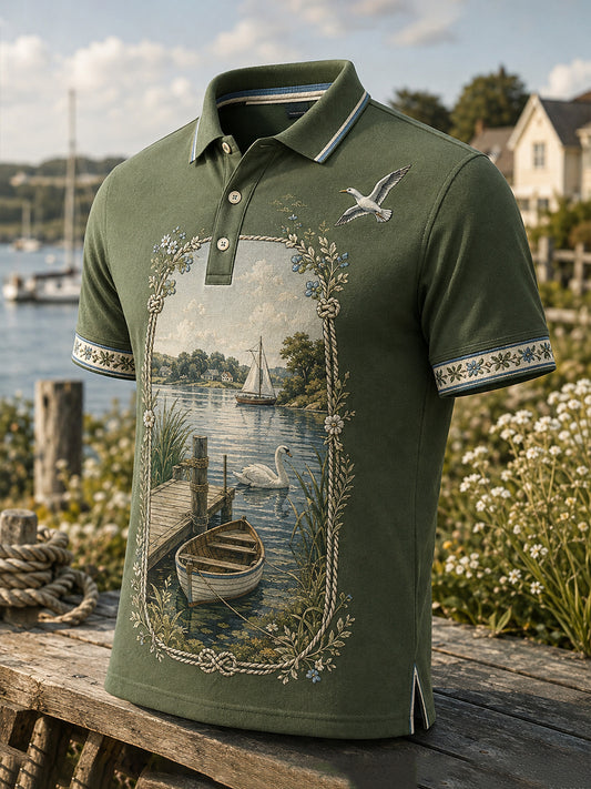 Men's Sisu Veteran Spirit Heritage Art Print Casual Polo