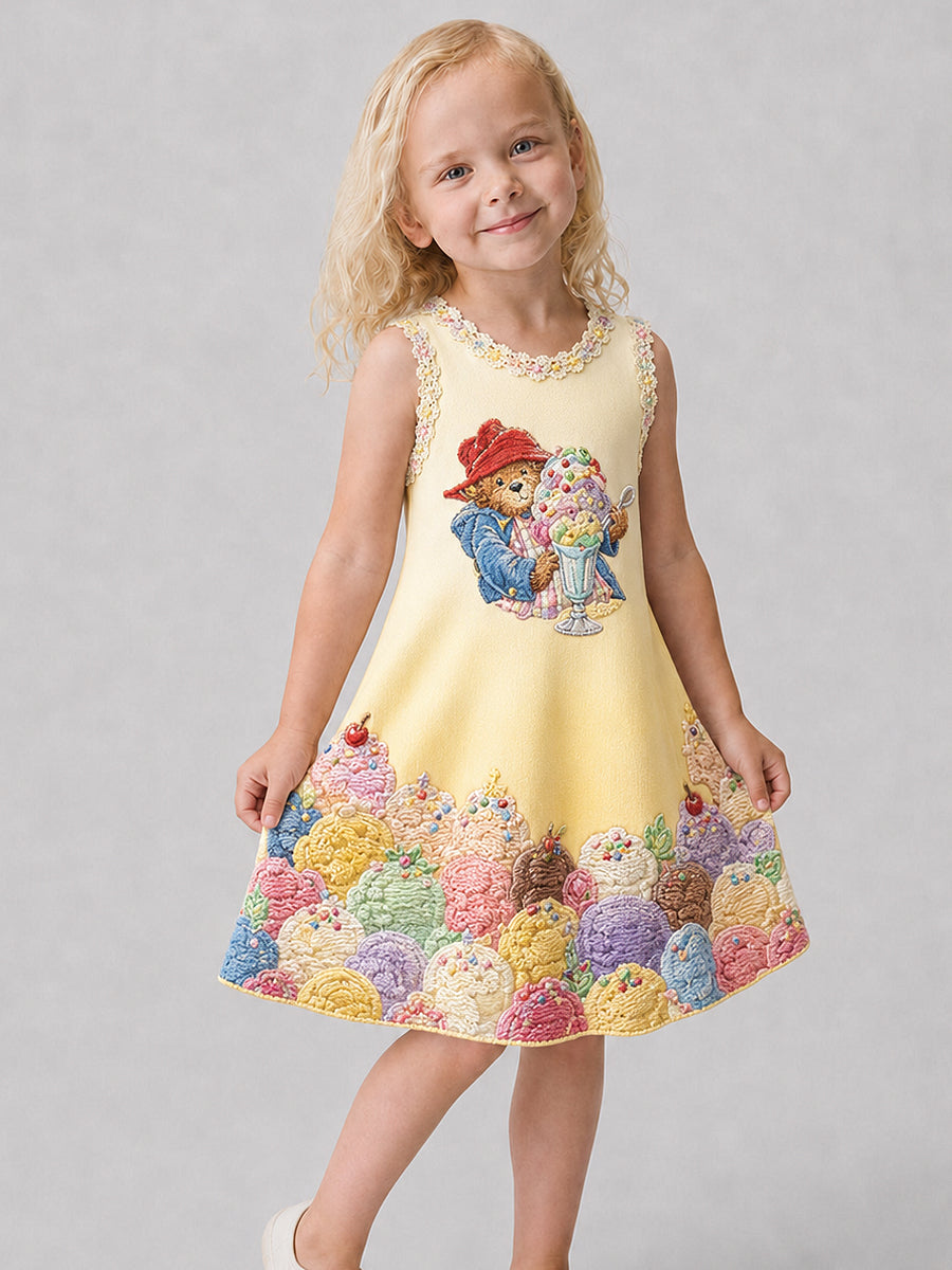 Girl's Paddington Bear Art Printed Dress