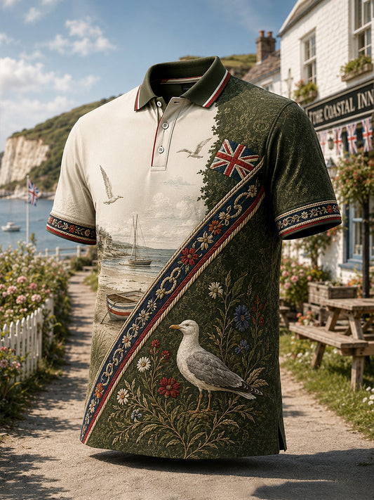 Men's Sisu Veteran Spirit Heritage Art Print Casual Polo