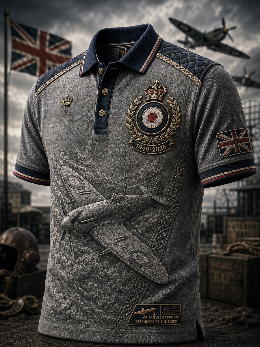 Men's British Veteran Commemorative Print Short-Sleeve Polo Shirt