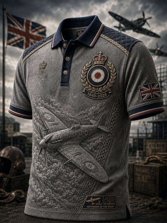 Men's British Veteran Commemorative Print Short-Sleeve Polo Shirt