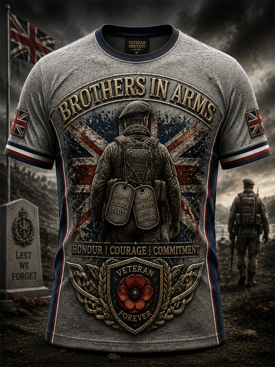 Men's British Flag Veteran Short-Sleeve T-Shirt