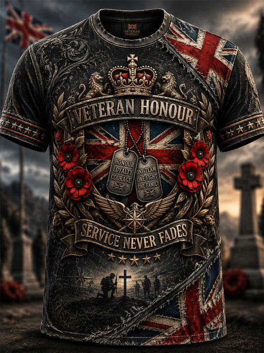 Men's British Flag Veteran Short-Sleeve T-Shirt