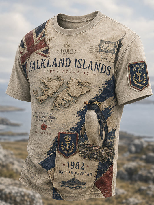 Men' Falklands War British Veterans Memorial Short Sleeves T-Shirt