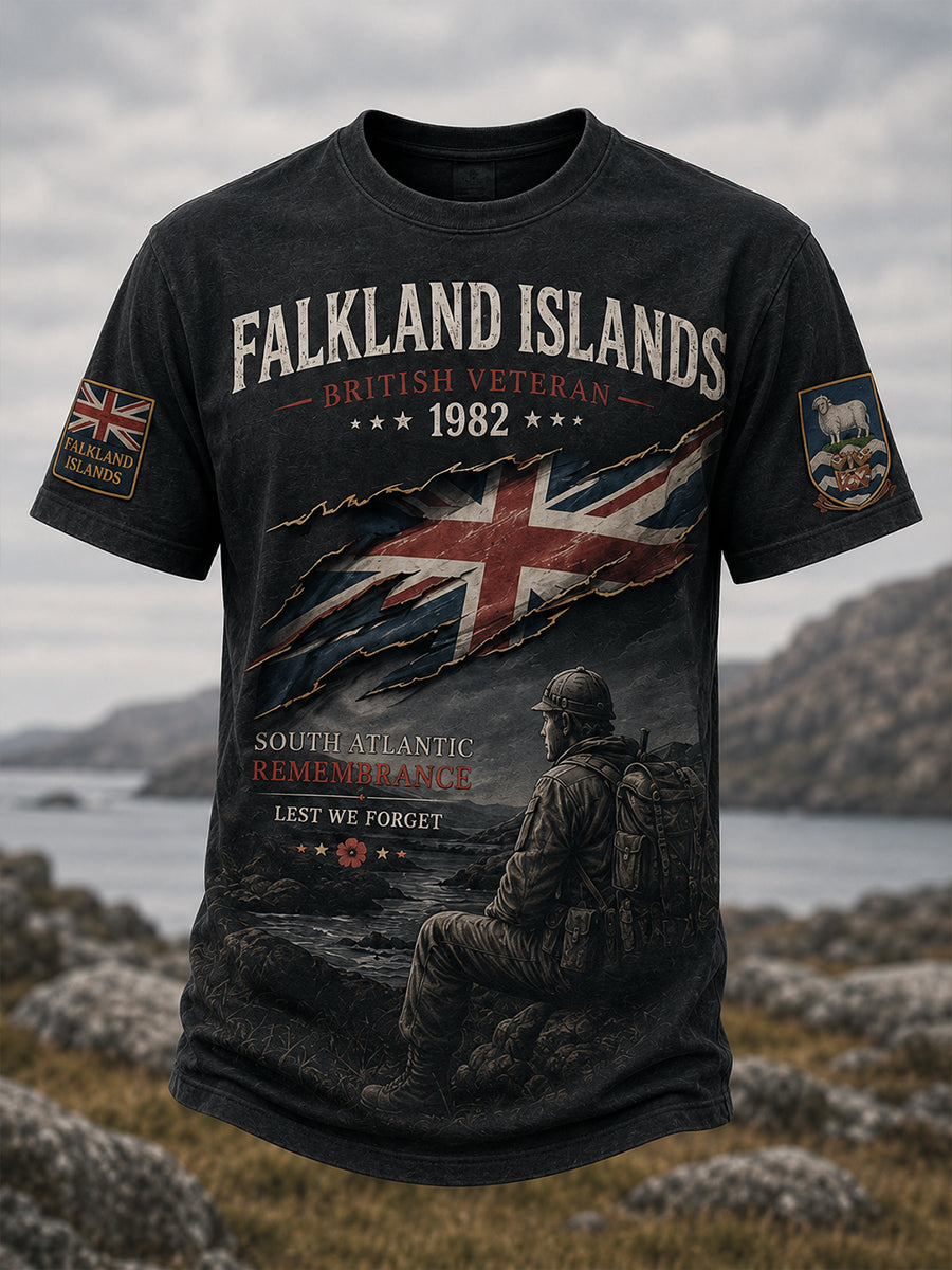 Men's Falklands War British Veterans Memorial Short Sleeves T-Shirt