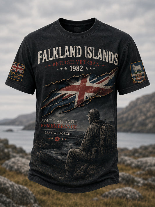Men's Falklands War British Veterans Memorial Short Sleeves T-Shirt