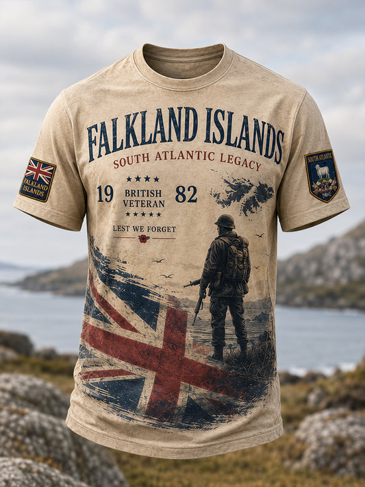 Men's Falklands War British Veterans Memorial Short Sleeves T-Shirt