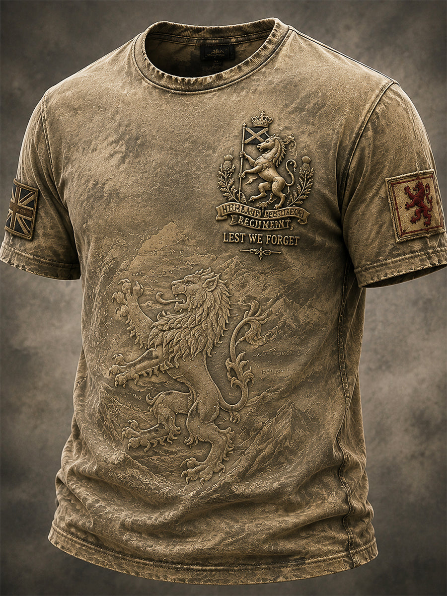 Men’s Scottish Veterans Highland Regiment Print T-shirt