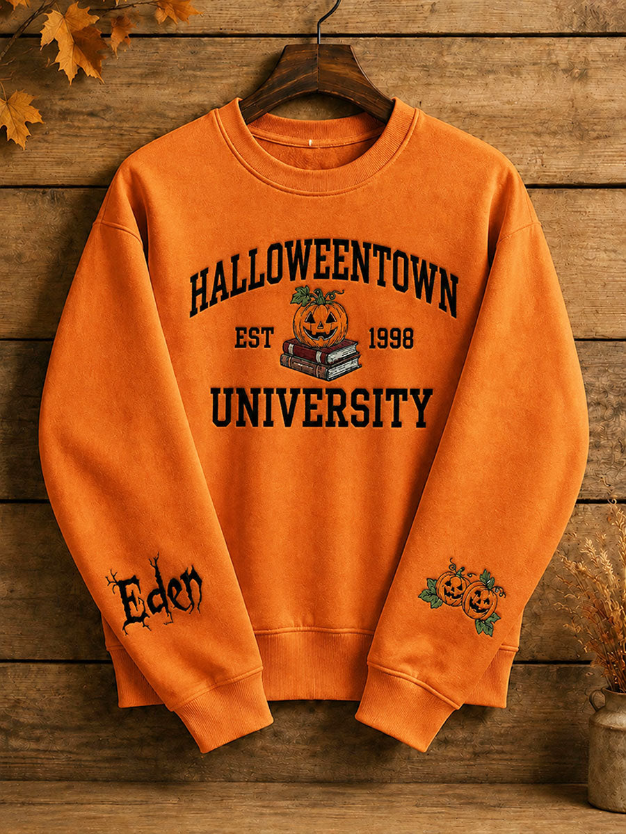 Women's Halloween Town University Casual Regular Sweatshirt