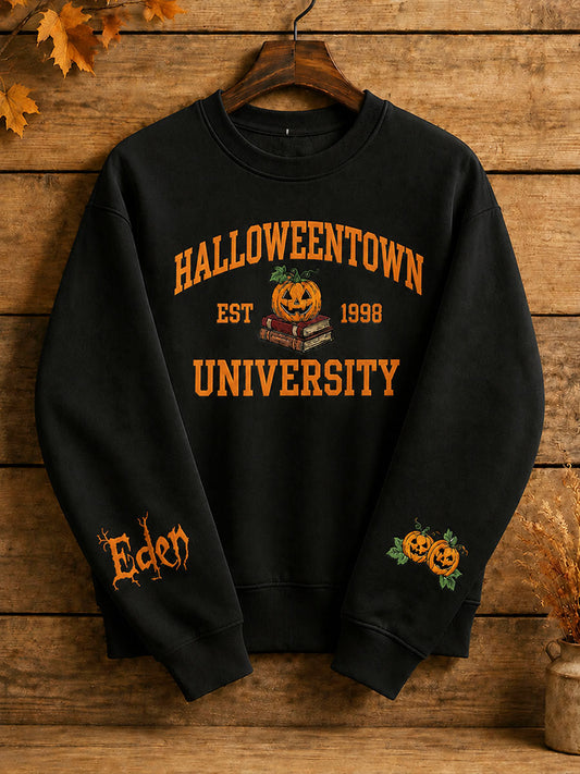 Women's Halloween Town University Casual Regular Sweatshirt