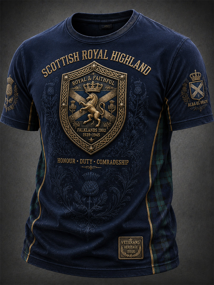 Men’s Scottish Veterans Highland Regiment Print T-shirt