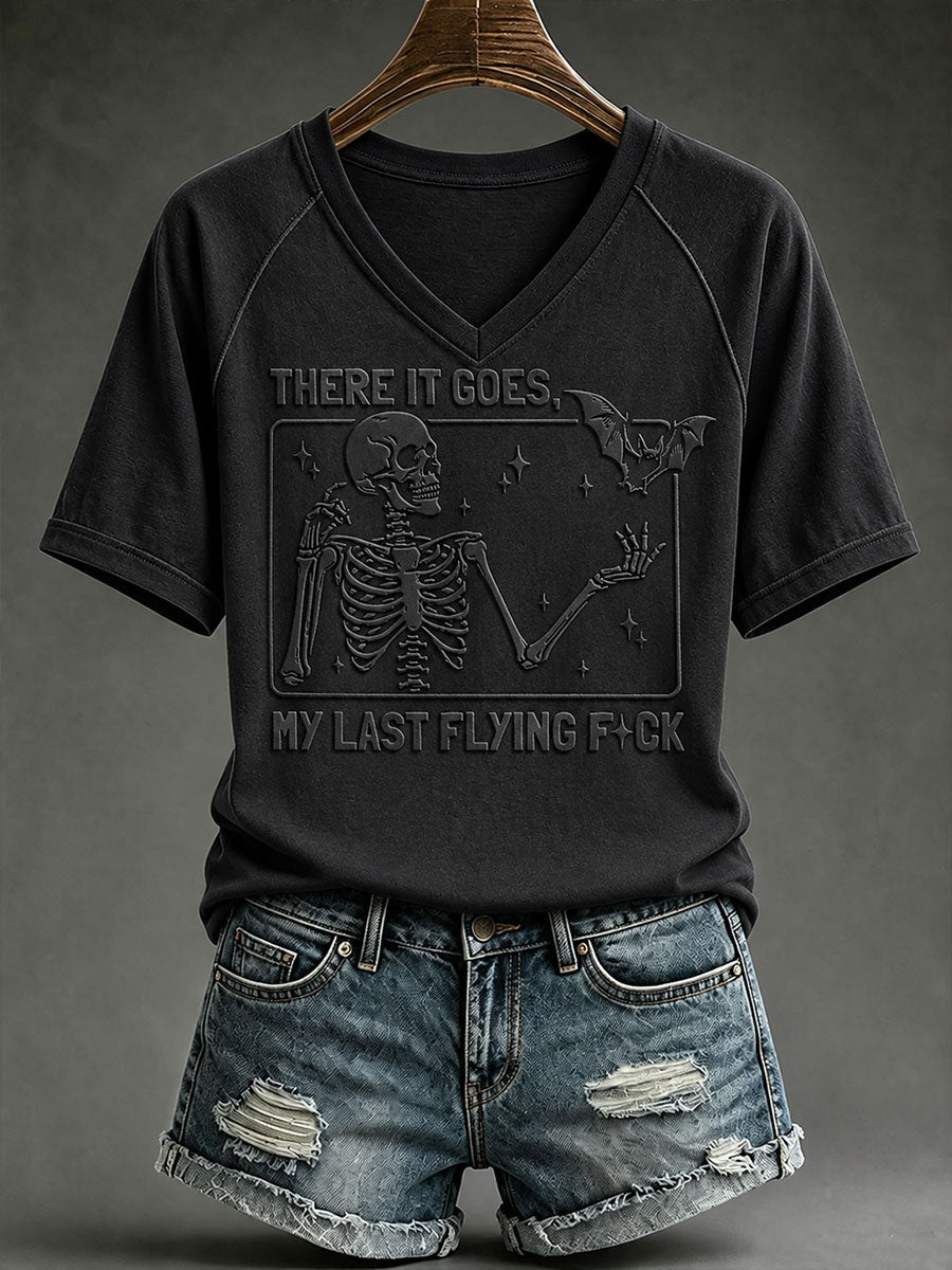 Women's There It Goes My Last Flying F*ck V-neck T-shirt
