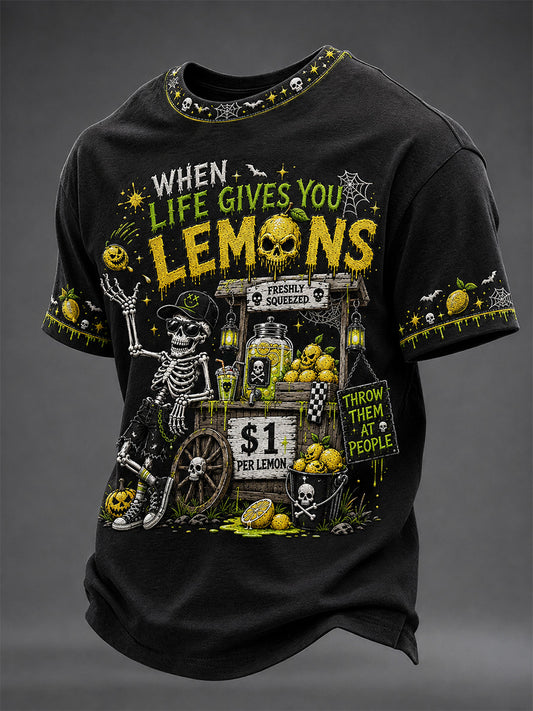 Men's When Life Gives You Lemons Print Casual Tee