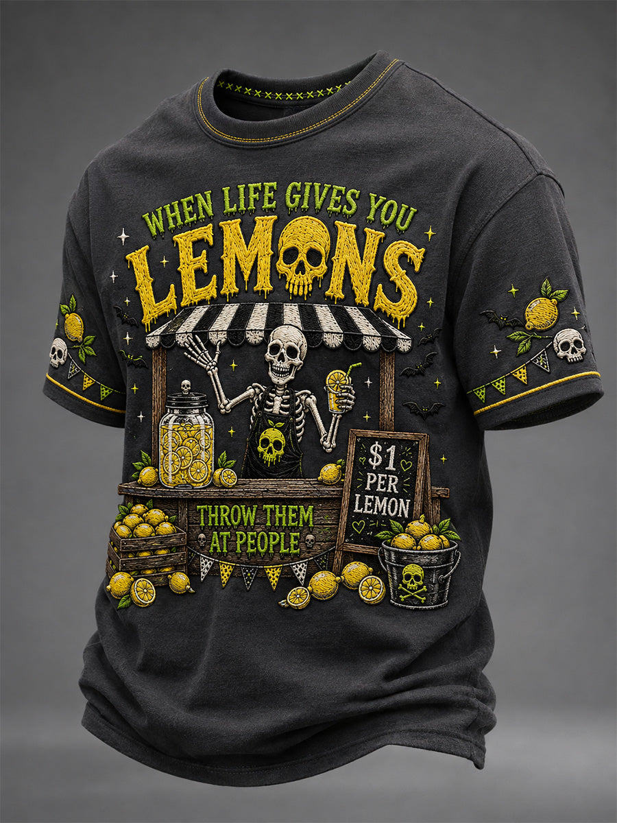 Men's When Life Gives You Lemons Print Casual Tee
