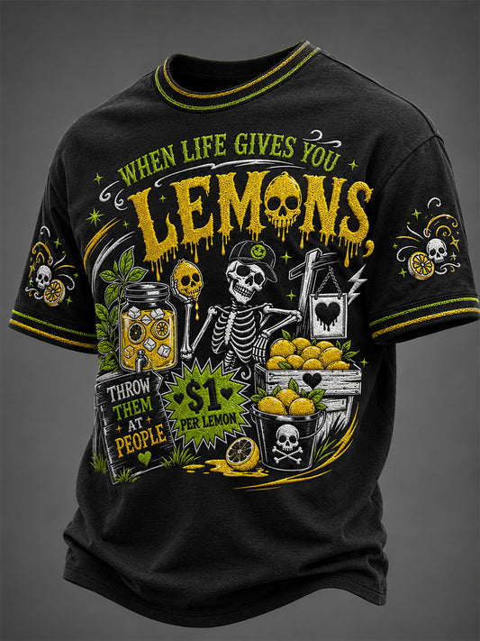 Men's When Life Gives You Lemons Print Casual Tee