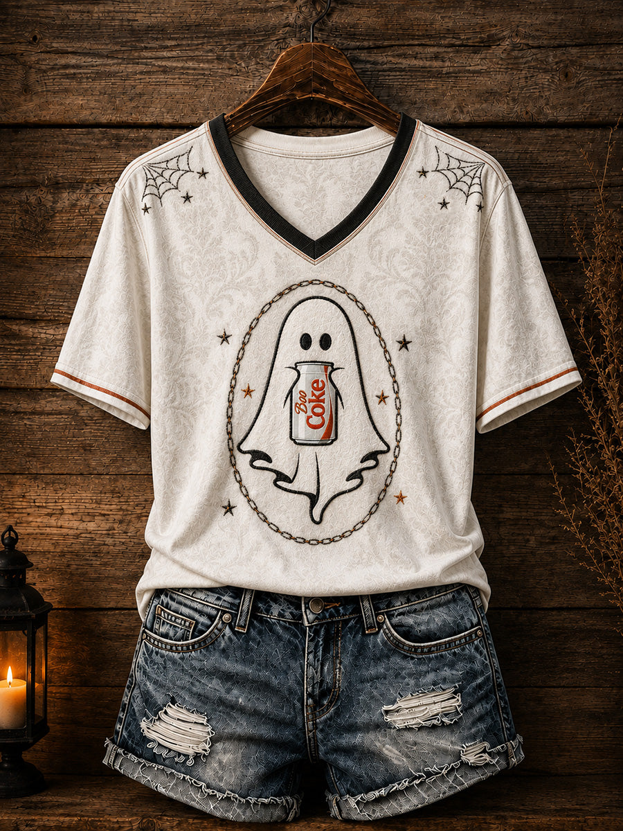 Women's Cute Ghost  Halloween Funny T-shirt