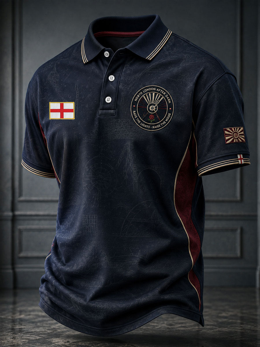 Men's UK London Football Lover Roses Art Printed Casual Tops