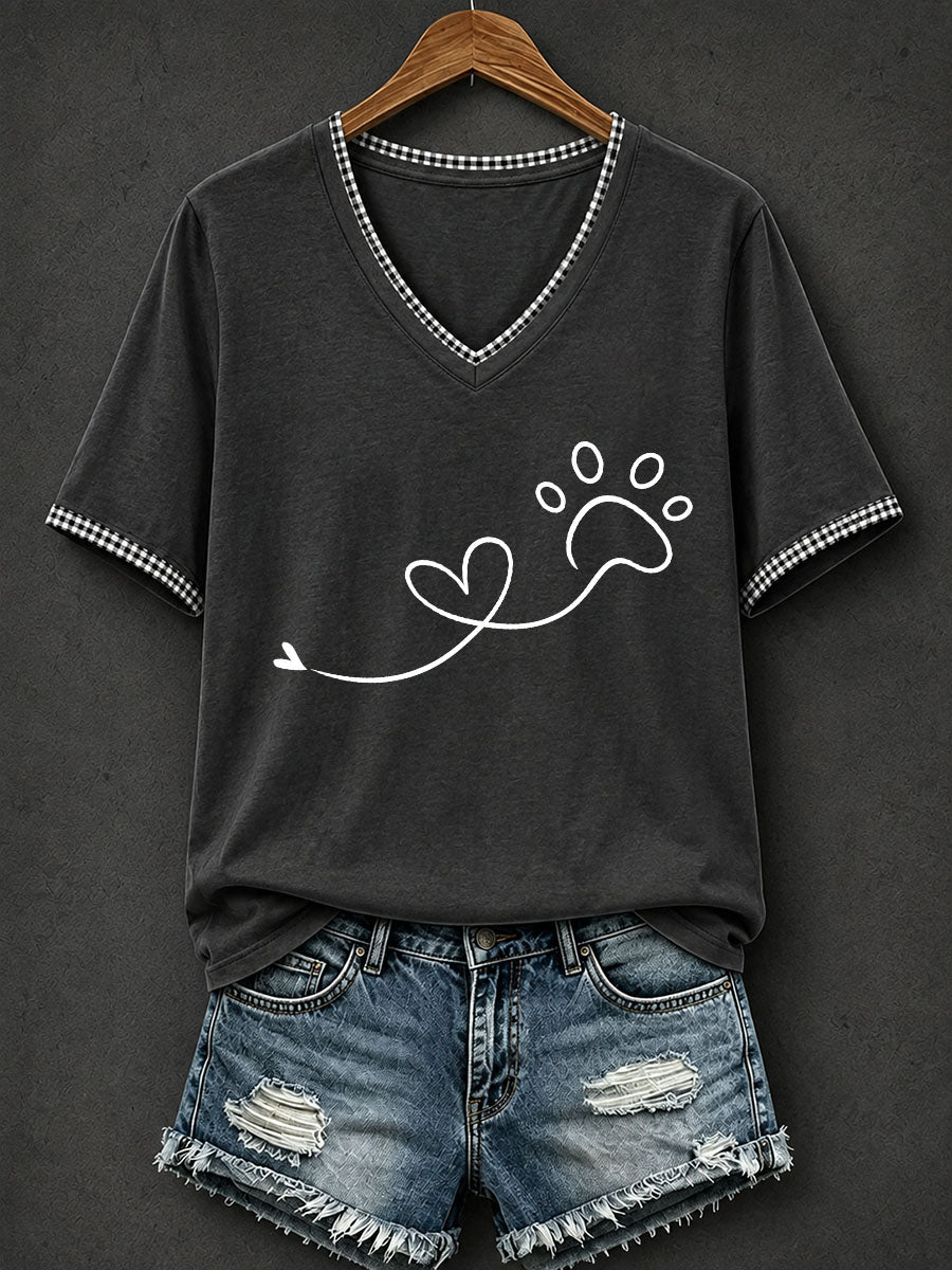 Women's Line Art Paw T-Shirt
