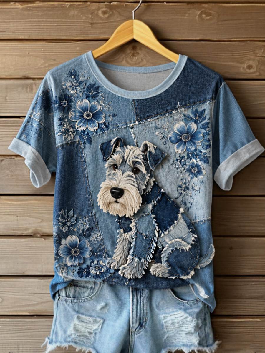 Women's Wire Fox Terrier short-sleeved T-shirt