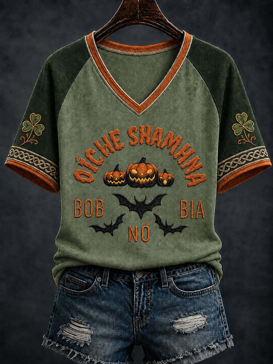 Women's Irish Halloween Samhain Print T-shirt