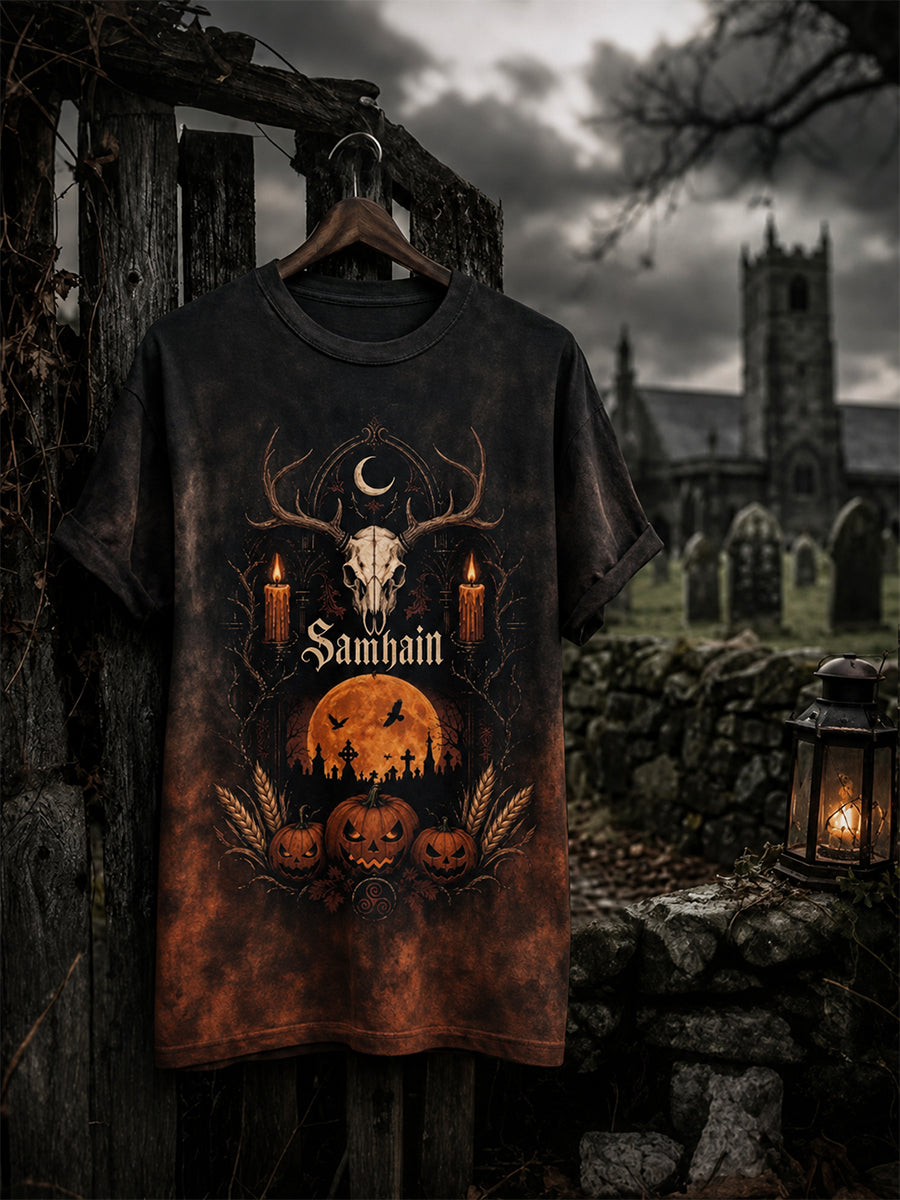 Men's Irish Halloween Samhain Print Short Sleeve T-shirt