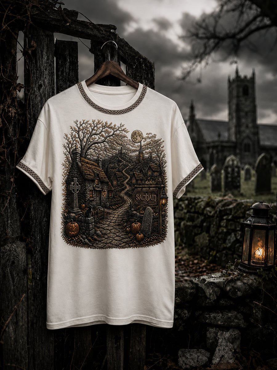 Men's Irish Halloween Samhain Print Short Sleeve T-shirt