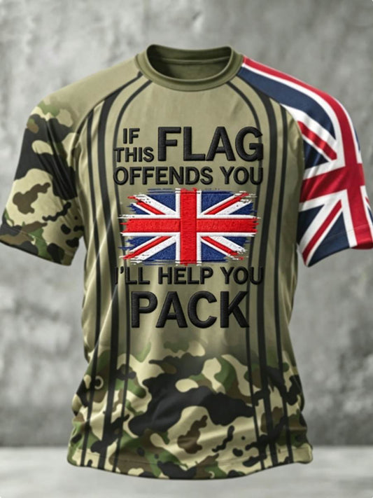 Men's IF THIS FLAG OFFENDS YOU I'LL HELP YOU PACK short sleeve t-shirt
