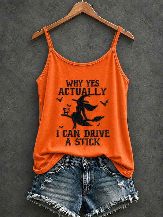 Women's Halloween Witch Pumpkin Bat  Printed Casual Vest