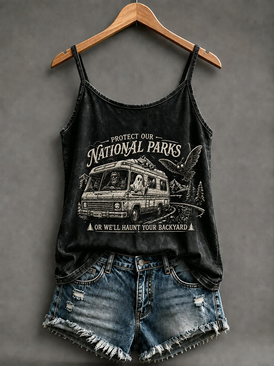 Women's PROTECT OUR NATIONAL PARKS Print Halloween Vest