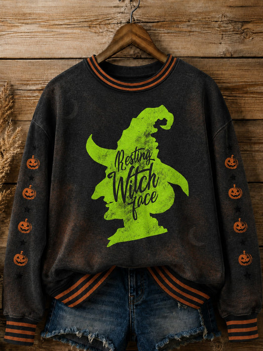 Women's Halloween Witch Printed Sweatshirt