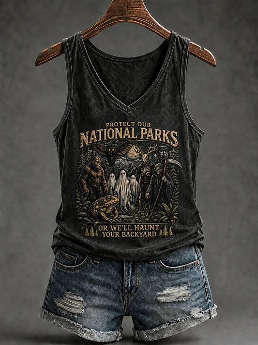 Women's PROTECT OUR NATIONAL PARKS Print Halloween Vest