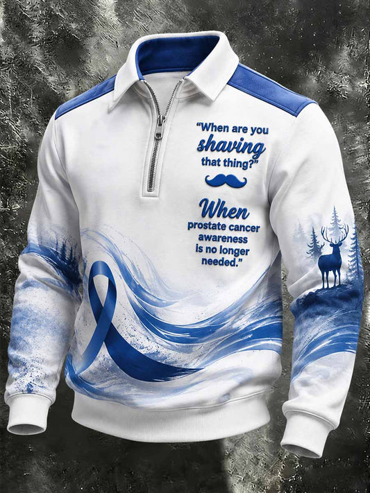 Men's Fun Prostate Cancer Awareness Pattern Printed Sweatshirt