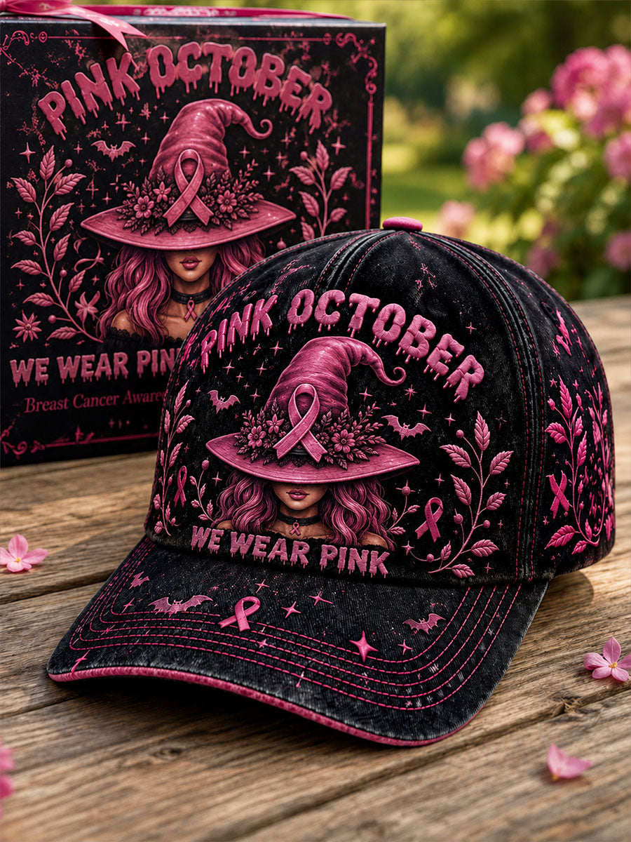 Unisex Pink October We Wear Pink Witch Hat