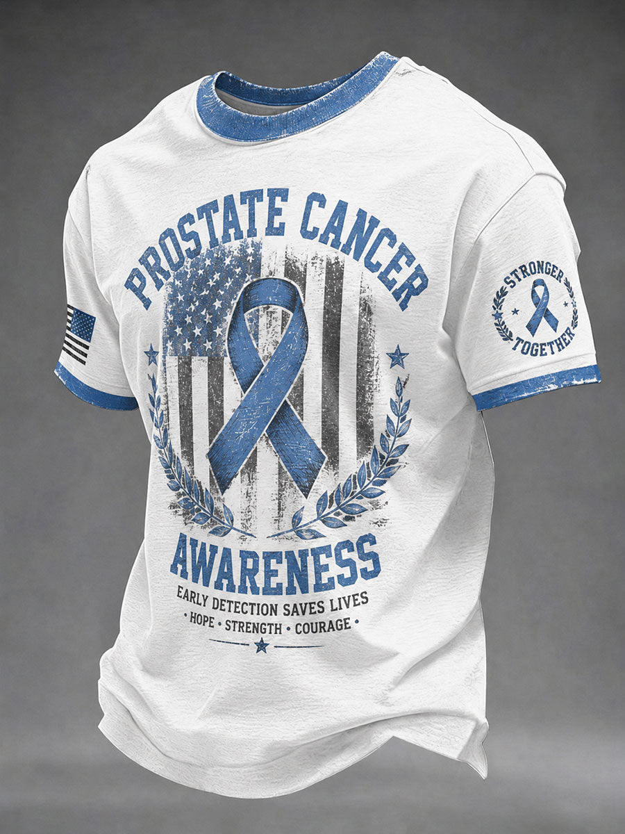 Men's Prostate Cancer Print Casual T-Shirt