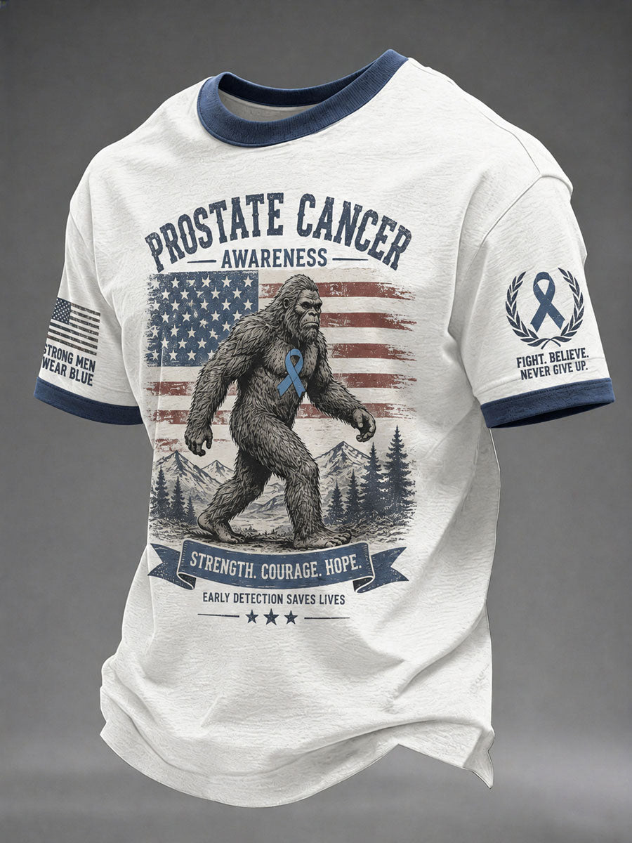 Men's Prostate Cancer Print Casual T-Shirt