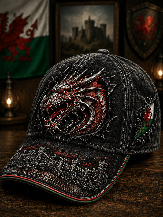 Unisex Welsh Red Dragon Printed Hat