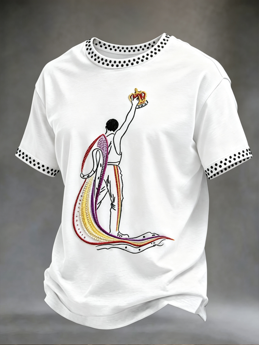 Men's UK Music Lover Q Art Printed short sleeves t-shirt