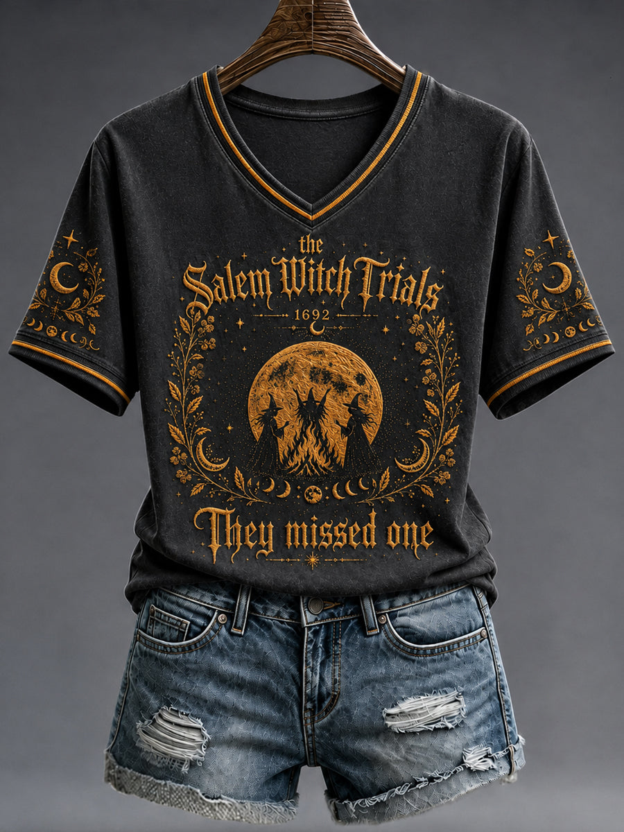 Women's Halloween Salem Witch Trials Short Sleeve  T-shirt