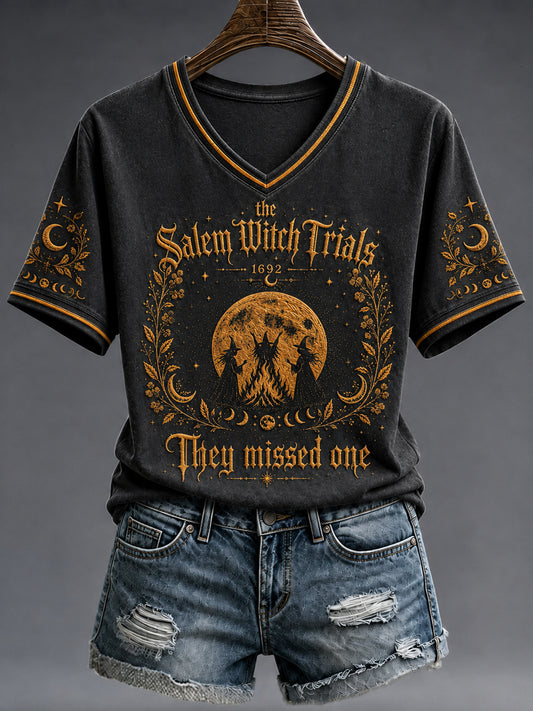 Women's Halloween Salem Witch Trials Short Sleeve  T-shirt