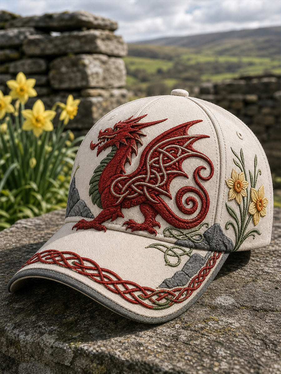 Unisex Vintage British/Welsh Art Print Casual Hat