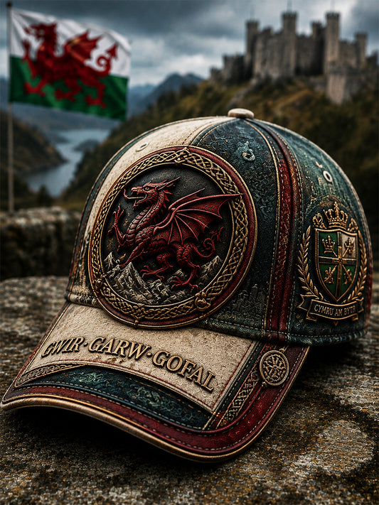 Unisex Welsh Red Dragon Printed Hat