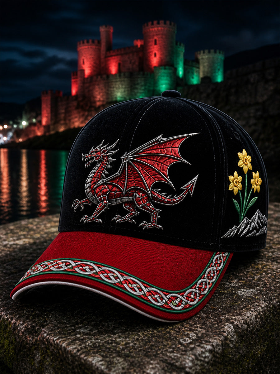 Unisex Vintage British/Welsh Art Print Casual Hat